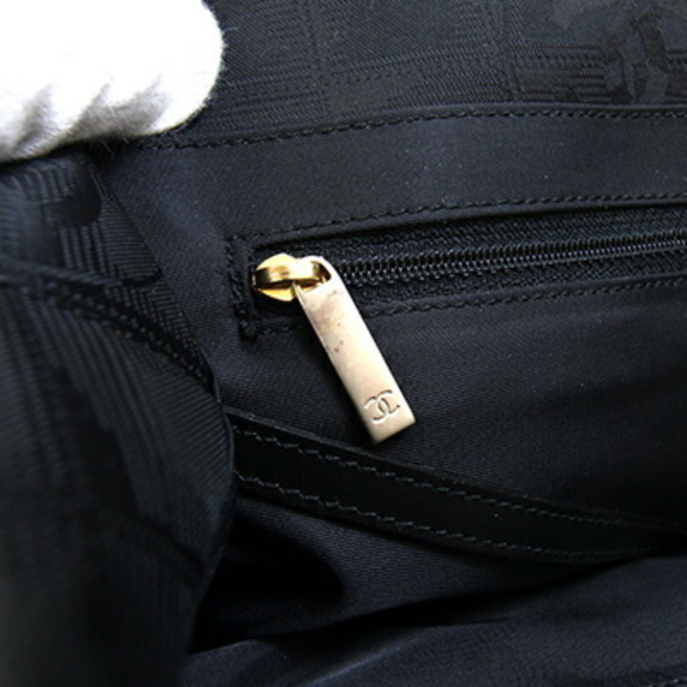 CHANEL Black Leather Logo Tote Bag - Picture 8 of 9